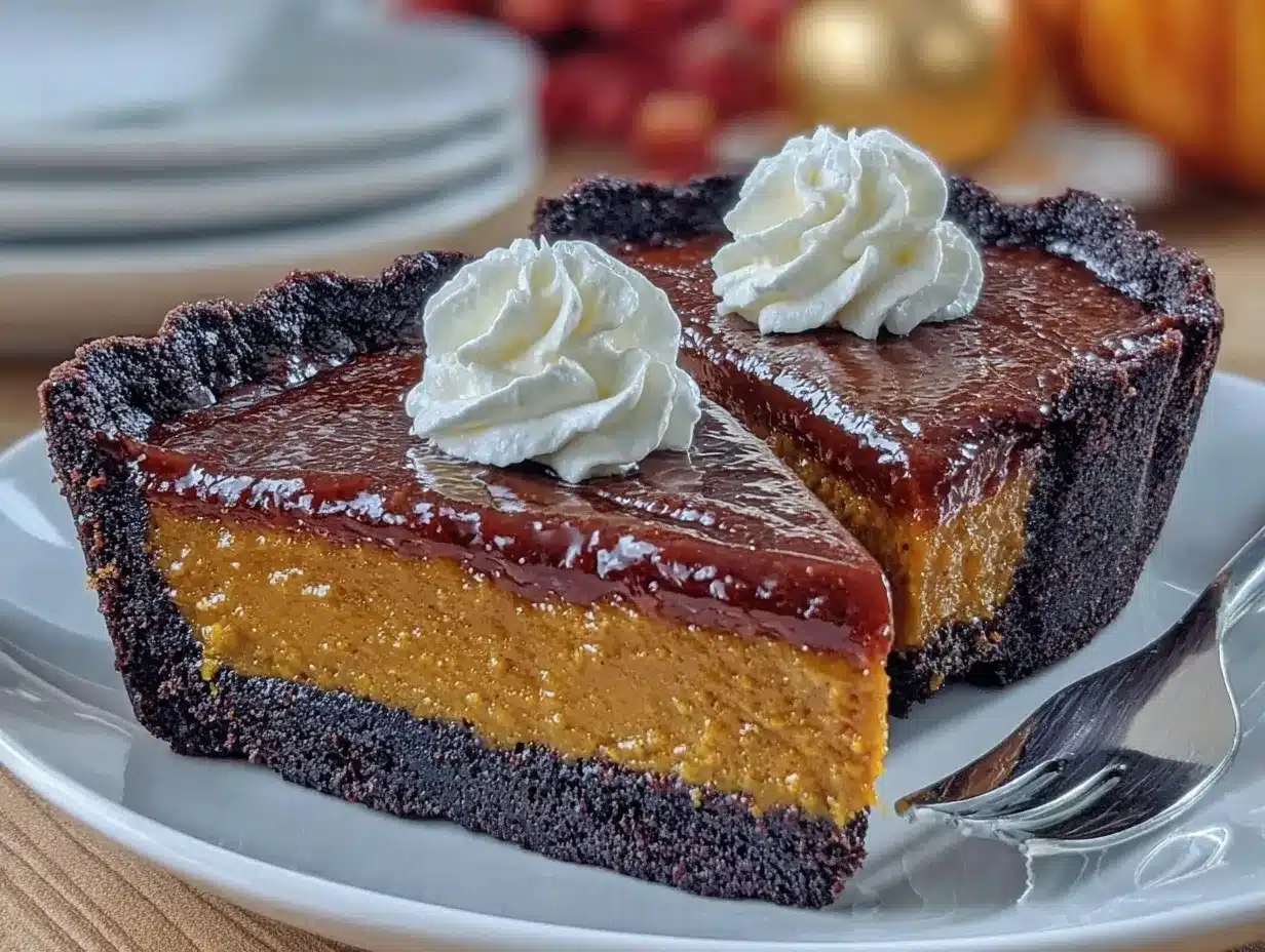 dark chocolate pumpkin tart preparation steps