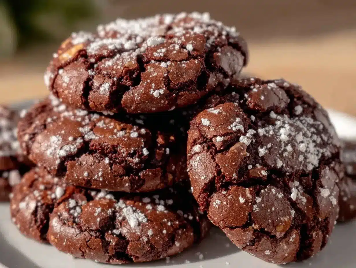 Double Chocolate Crinkle Cookies preparation steps