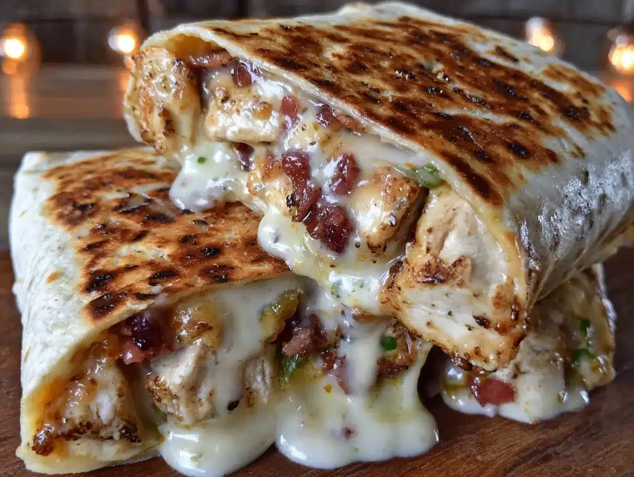 Garlic Chicken Bacon Ranch Wraps preparation steps