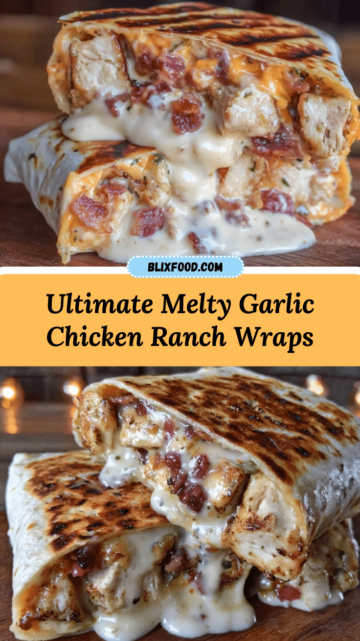 Garlic Chicken Bacon Ranch Wraps recipe