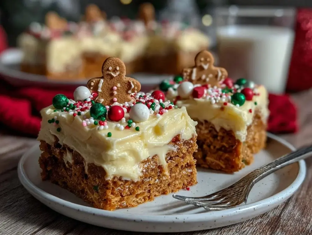 gingerbread cookie bars - featured image