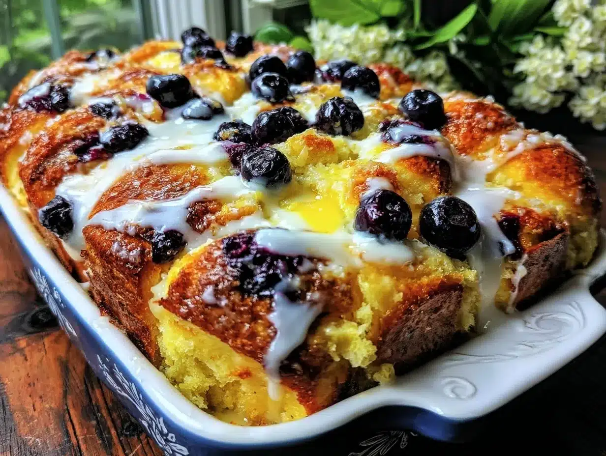 Lemon Blueberry Pancake Casserole preparation steps