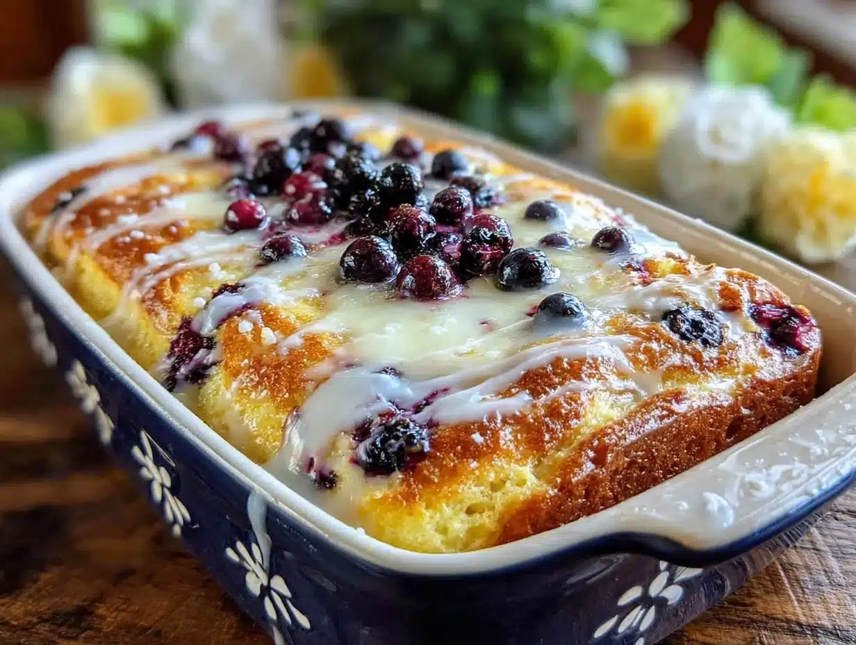 Lemon Blueberry Pancake Casserole - featured image