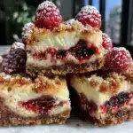 lemon raspberry cheesecake bars - featured image