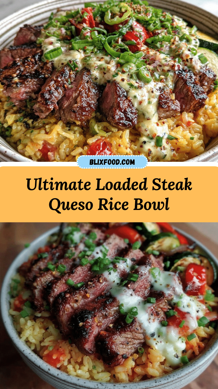 loaded steak queso rice bowl recipe
