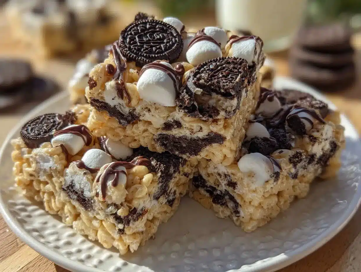 Oreo Krispies Bars preparation steps