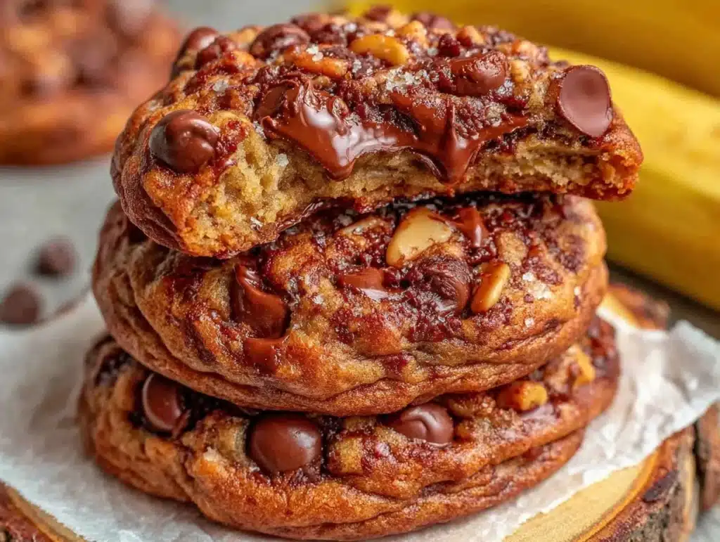 peanut butter banana cookies - featured image