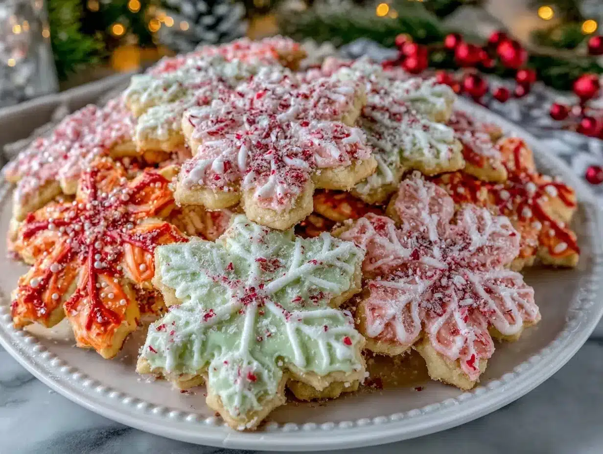 peppermint snowflake sugar cookies preparation steps