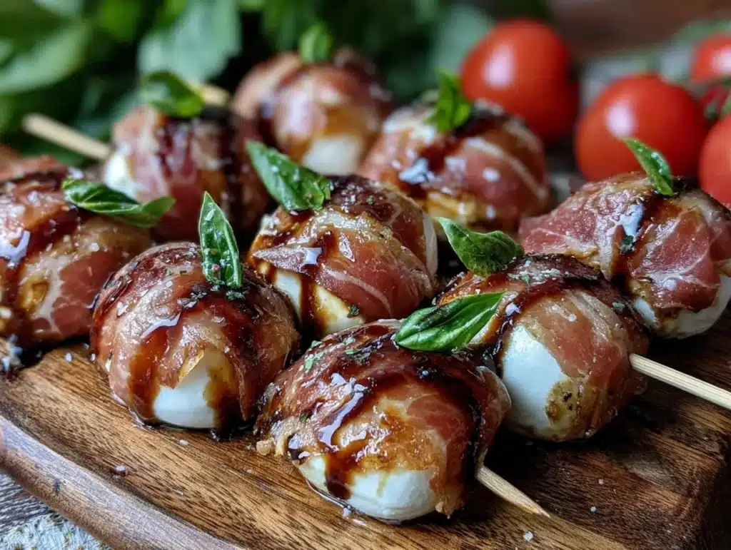 prosciutto wrapped mozzarella - featured image