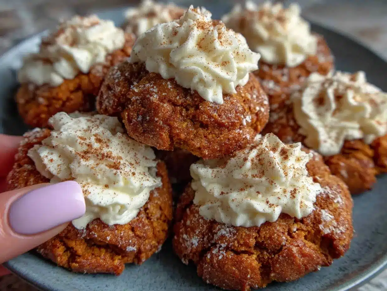 pumpkin cheesecake thumbprint cookies preparation steps