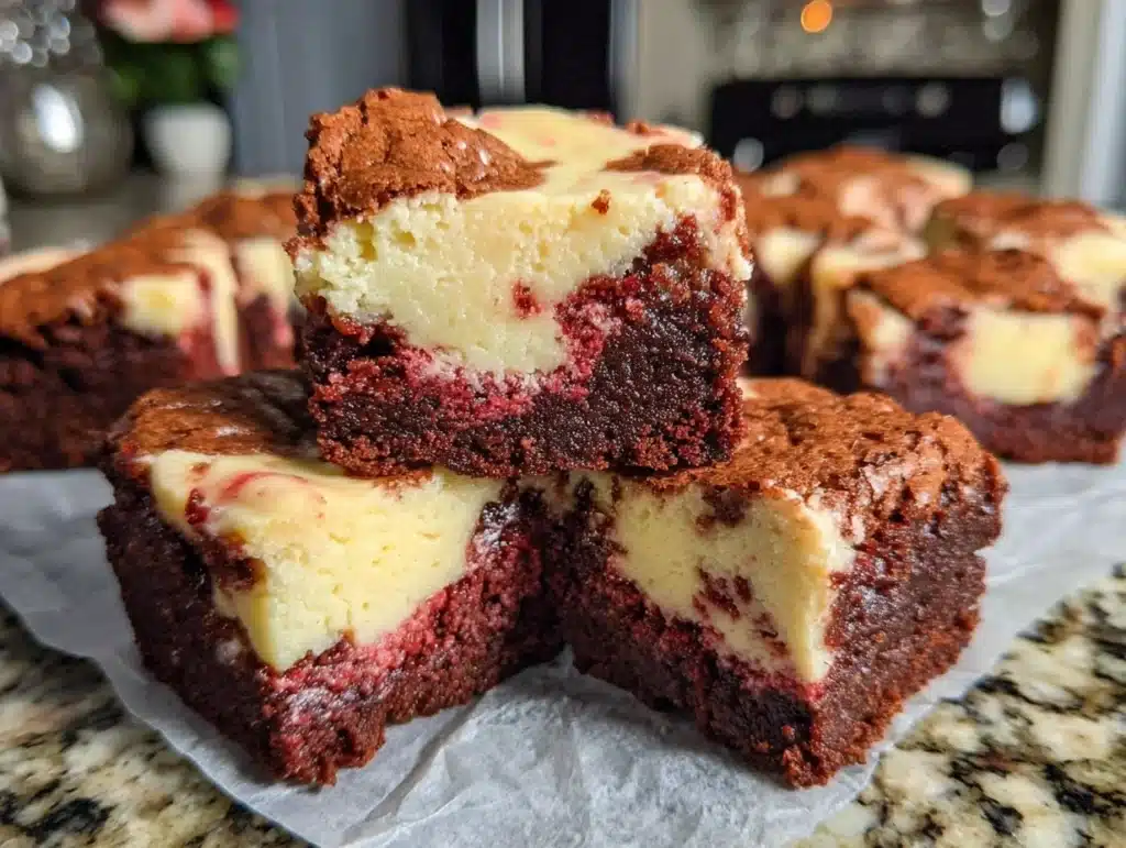 red velvet cheesecake brownies - featured image