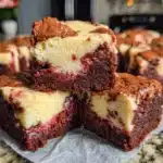 red velvet cheesecake brownies - featured image