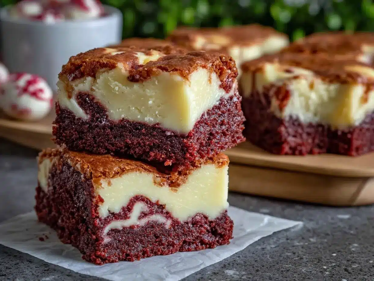 red velvet cheesecake brownies preparation steps