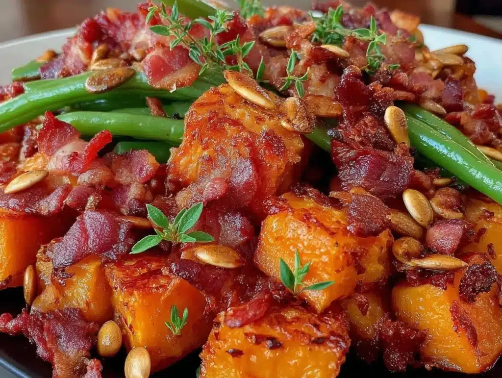 roasted green beans and butternut squash - featured image