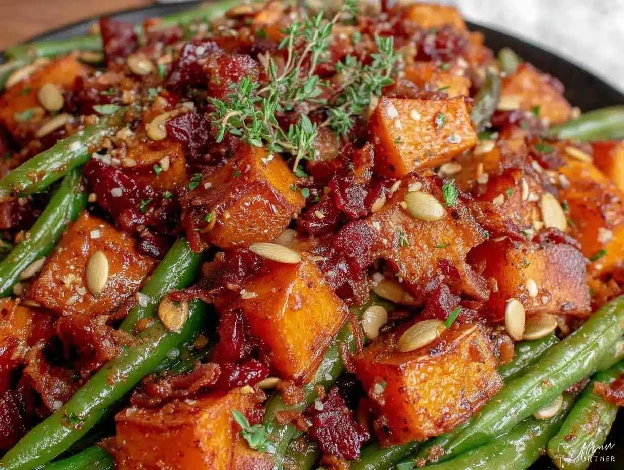 roasted green beans and butternut squash preparation steps