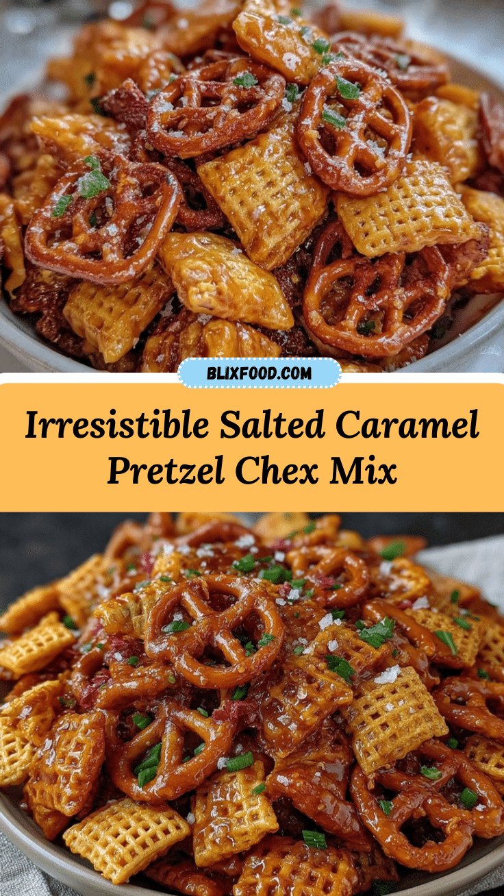 Salted Caramel Pretzel Toffee Chex Mix recipe