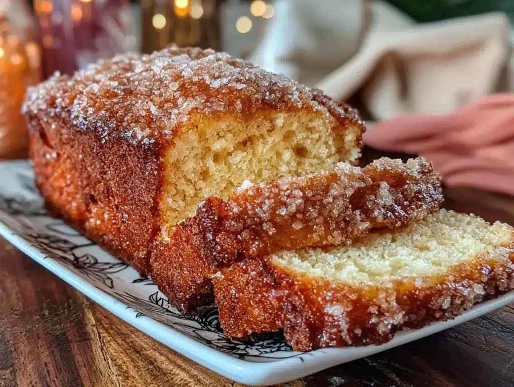 spiced apple cider donut loaf - featured image