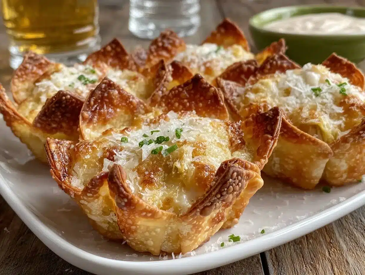 spinach-artichoke wonton cups preparation steps