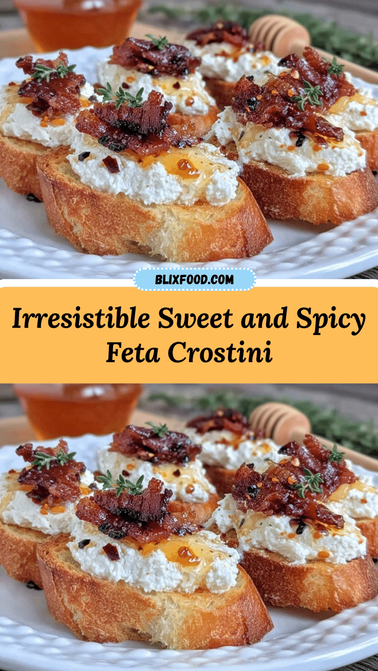Sweet and Spicy Whipped Feta Crostini recipe