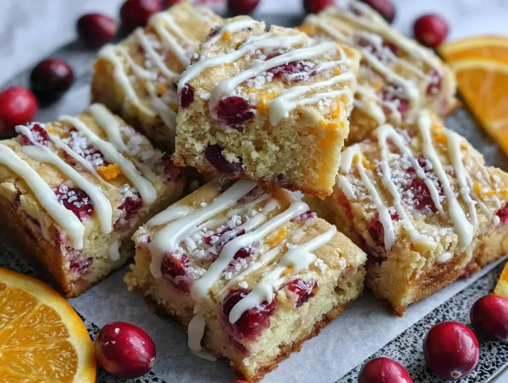 white chocolate cranberry blondies - featured image