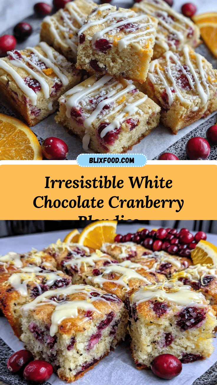 white chocolate cranberry blondies recipe