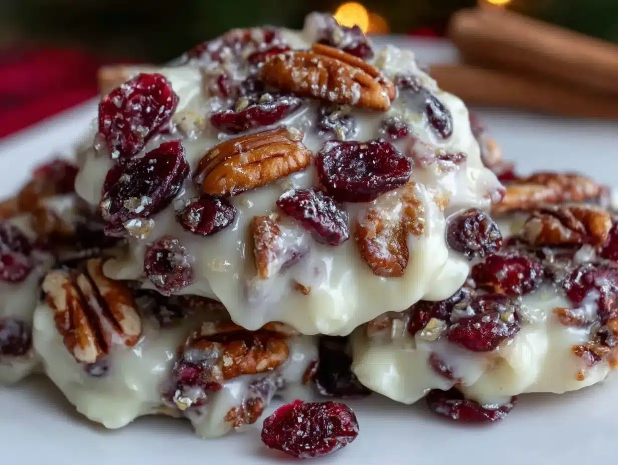 white chocolate cranberry pecan clusters preparation steps