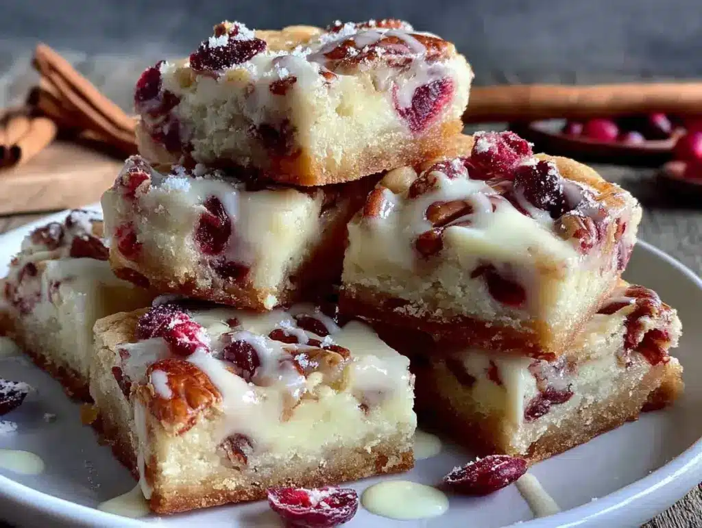 White Chocolate Cranberry Pecan Cookie Bars - featured image
