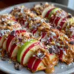 apple nachos with peanut butter - featured image