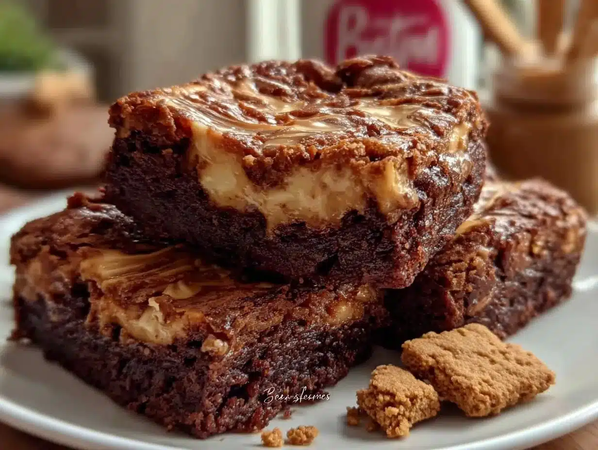Biscoff brownies preparation steps