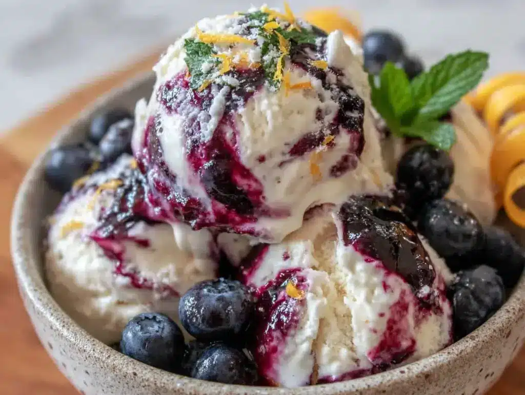 blueberry lemon ice cream - featured image
