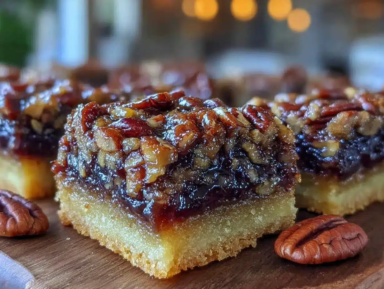 bourbon pecan pie bars preparation steps