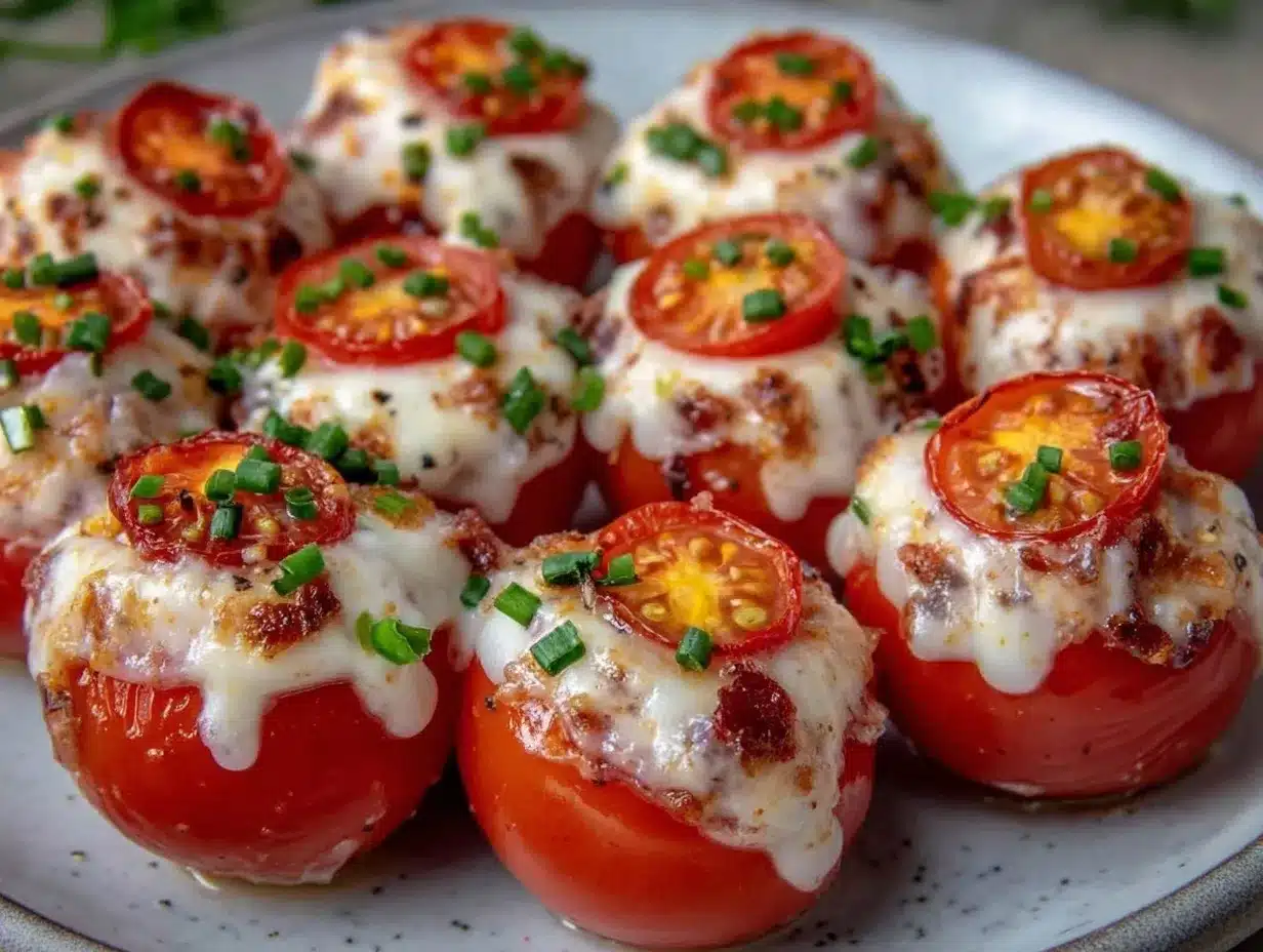 cheese-stuffed cherry tomatoes preparation steps