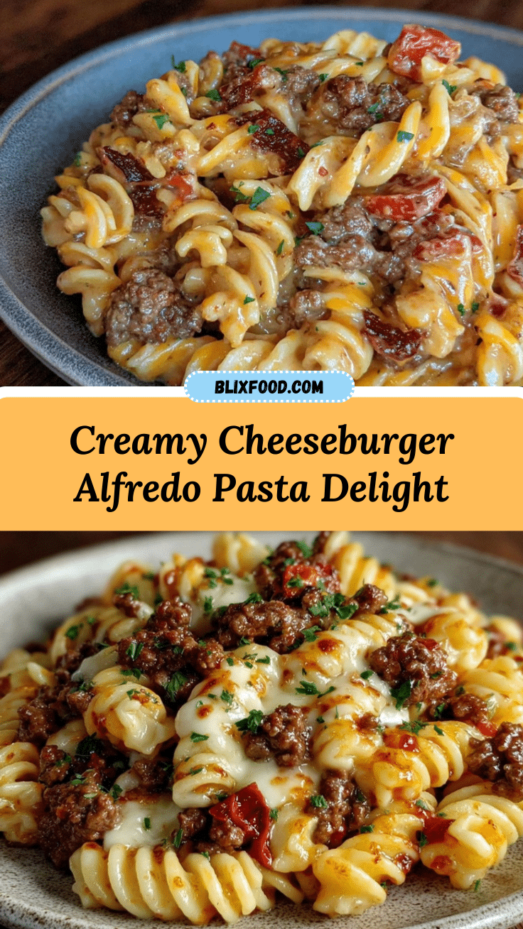 cheeseburger alfredo pasta recipe