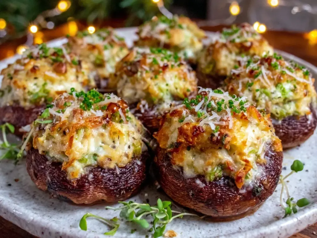 cheesy garlic stuffed mushrooms - featured image