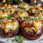 cheesy garlic stuffed mushrooms - featured image