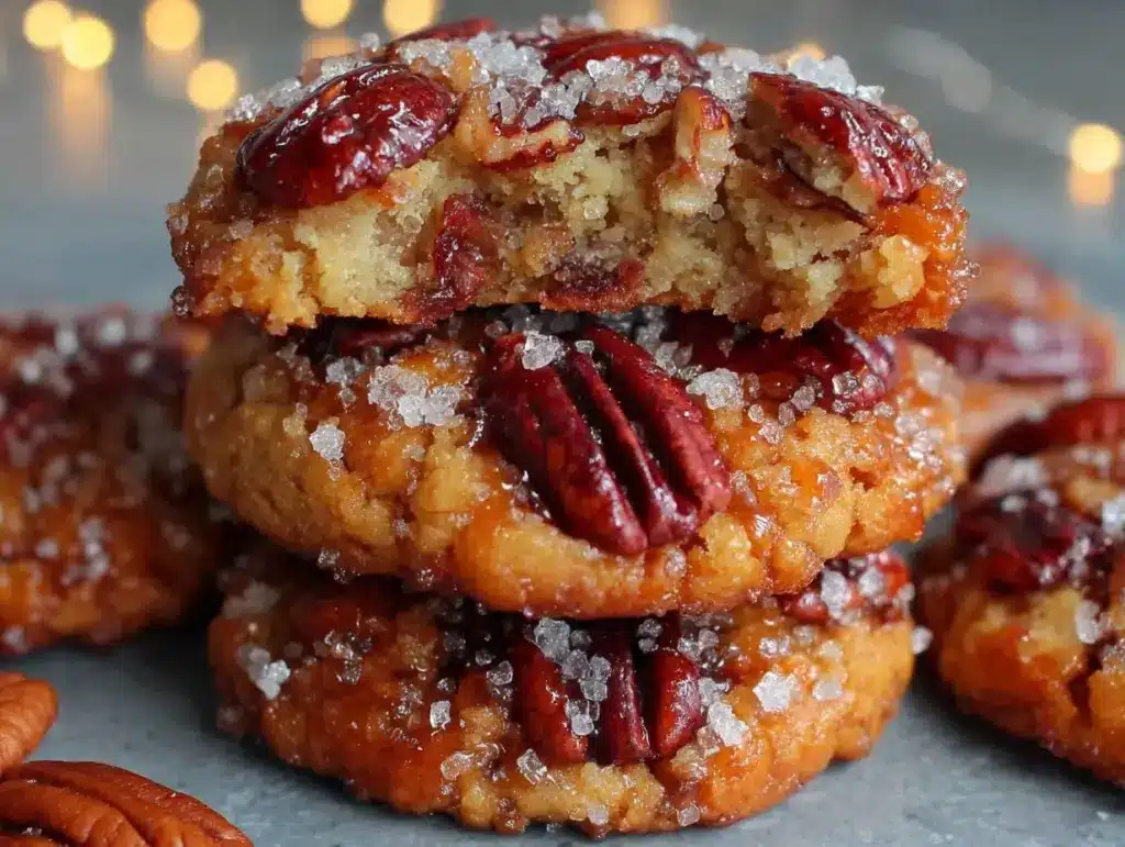 chewy pecan pie cookies - featured image