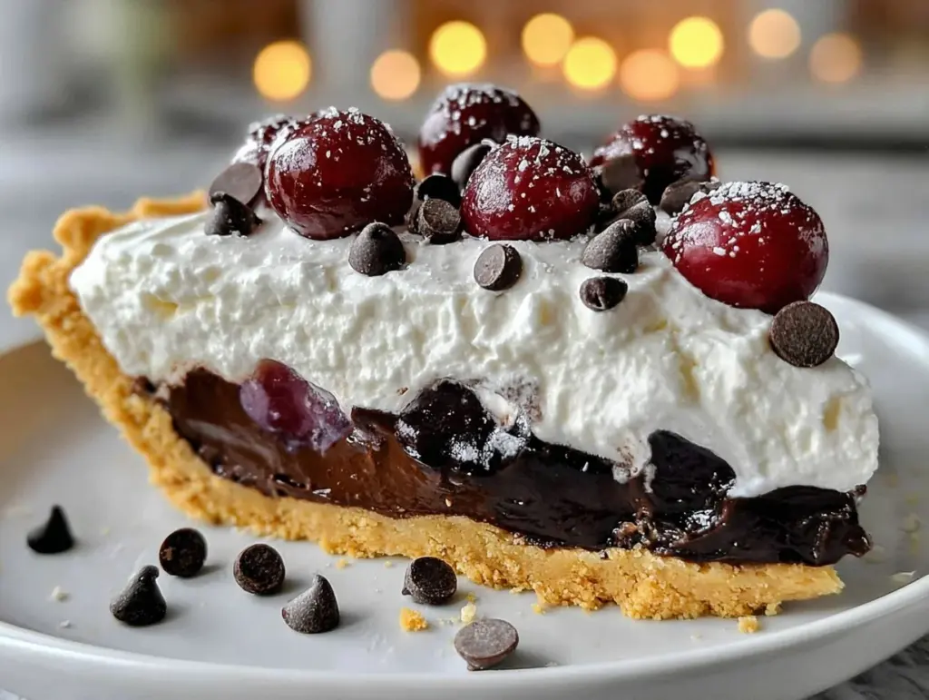 chocolate cherry cream pie - featured image