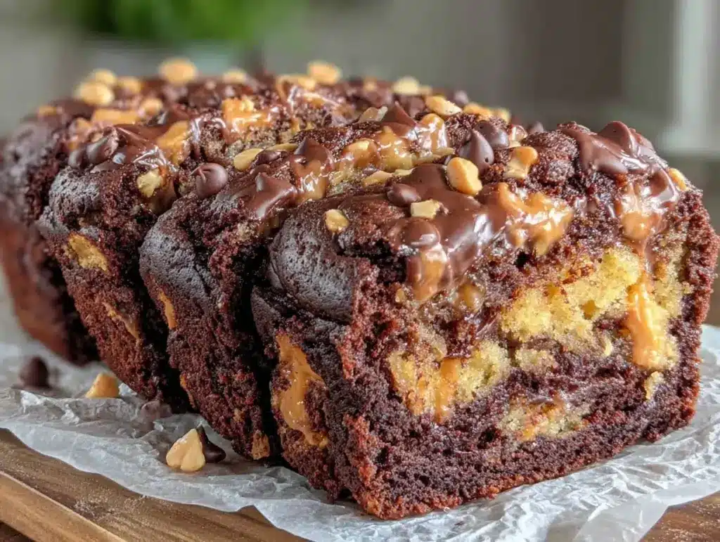 chocolate peanut butter bread - featured image