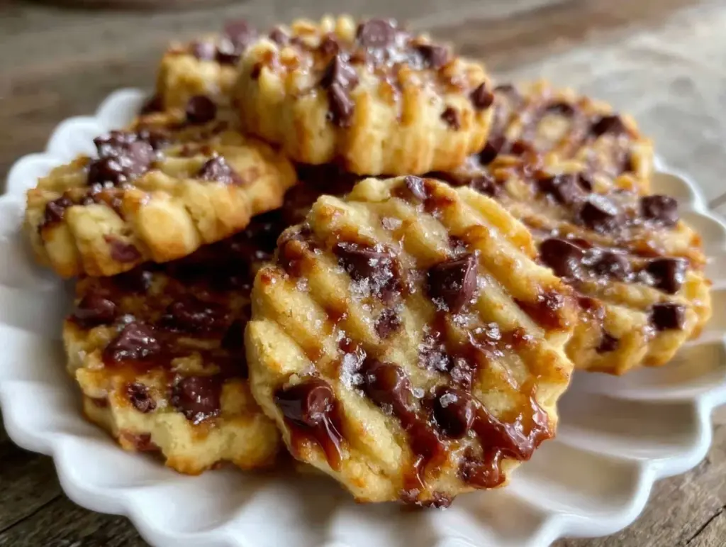 cozy chocolate toffee shortbread cookies - featured image