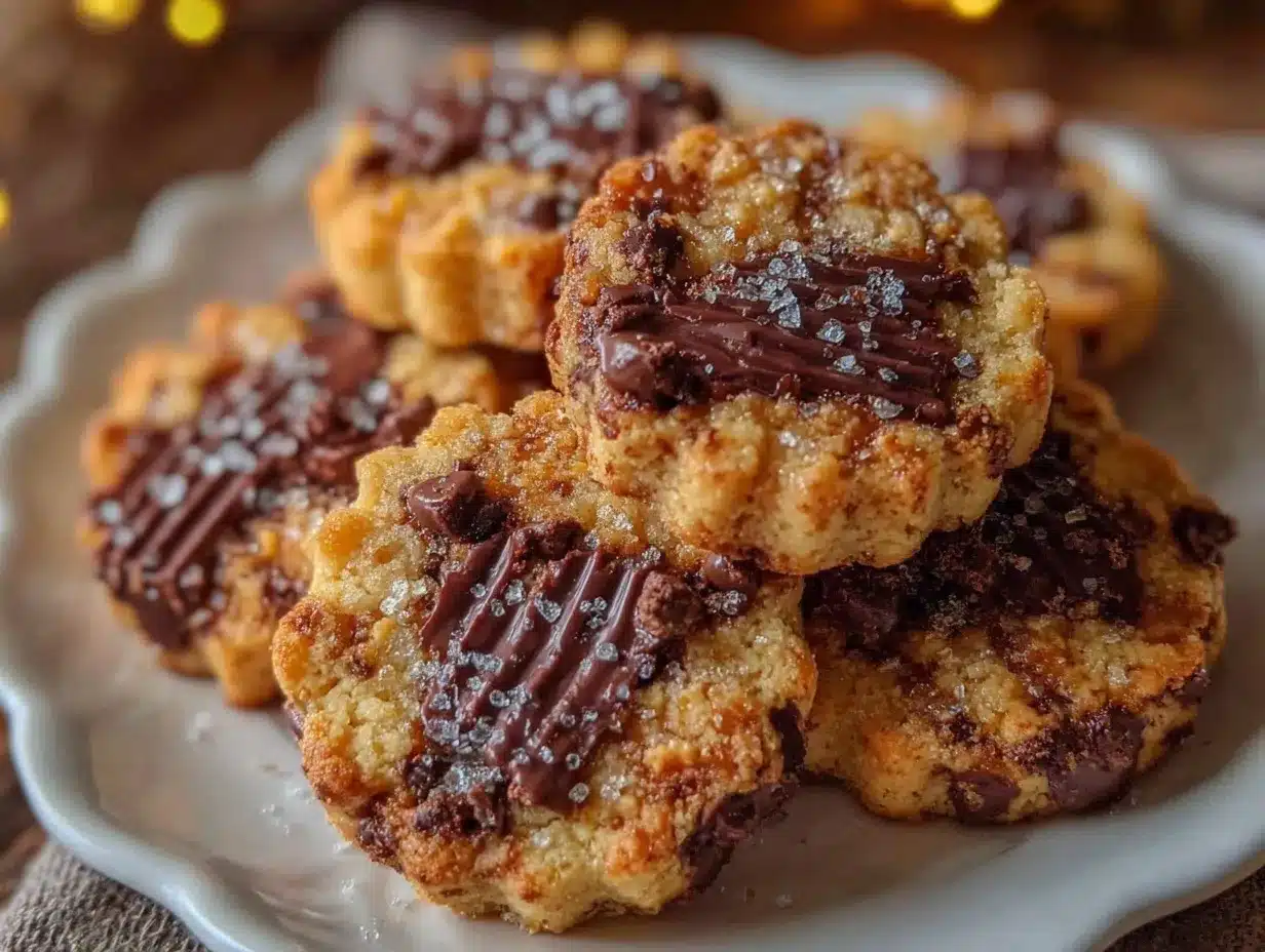 cozy chocolate toffee shortbread cookies preparation steps