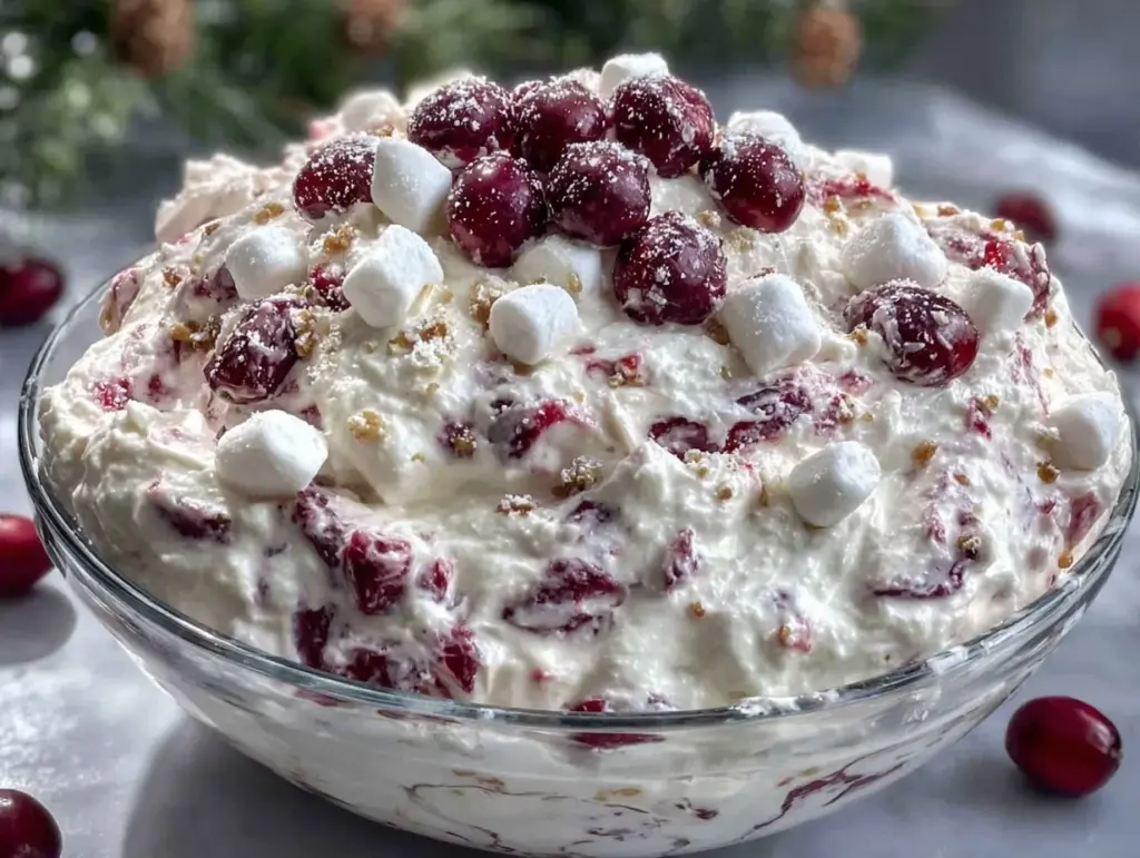 cranberry fluff dessert - featured image