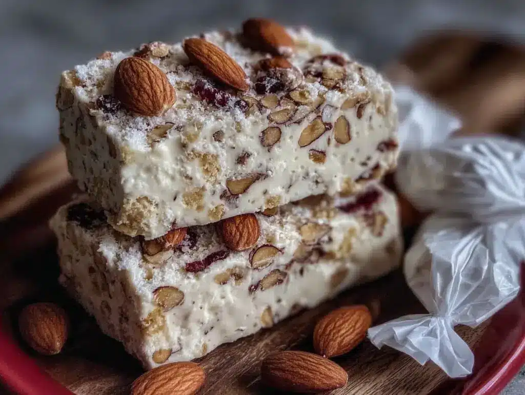 creamy almond nougat recipe - featured image
