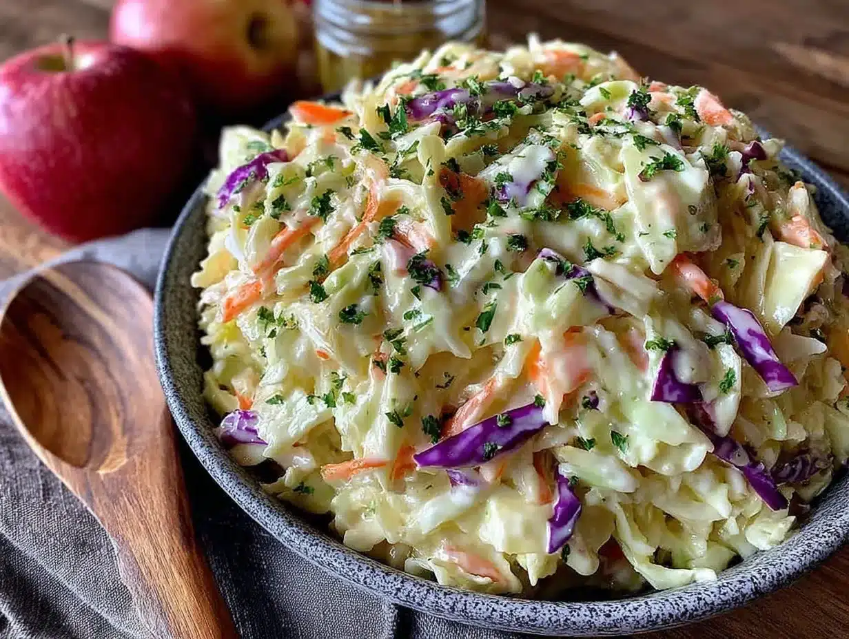 creamy apple cider vinegar coleslaw preparation steps