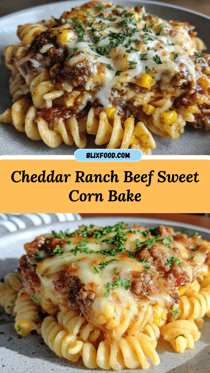 creamy cheddar ranch beef rotini bake recipe