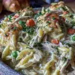 creamy chicken pot pie with orzo - featured image