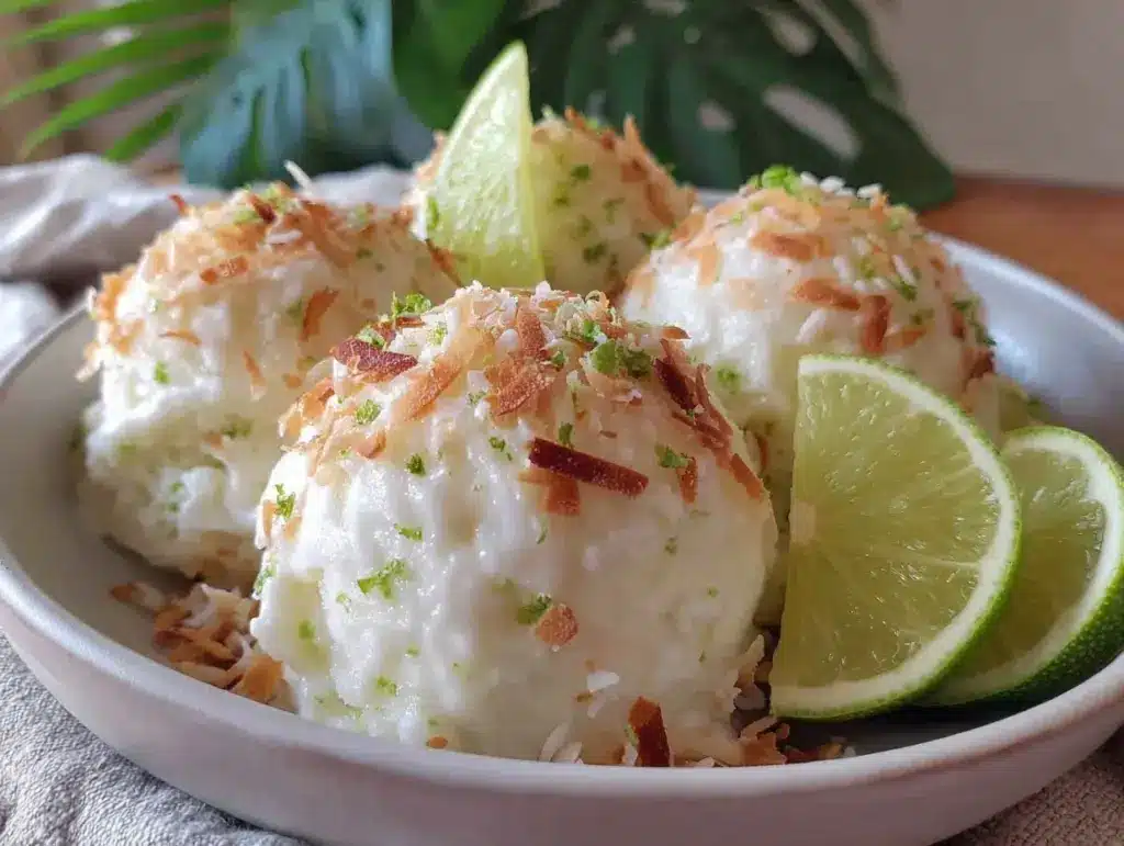 creamy coconut lime sorbet - featured image