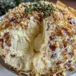 creamy garlic cheese ball - featured image