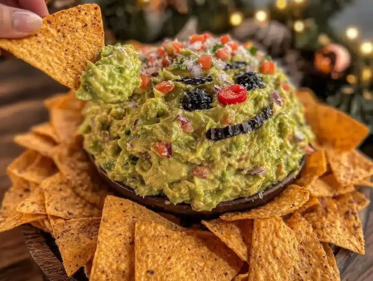 Creamy Grinch Guacamole preparation steps
