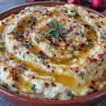 creamy hot honey ricotta dip - featured image