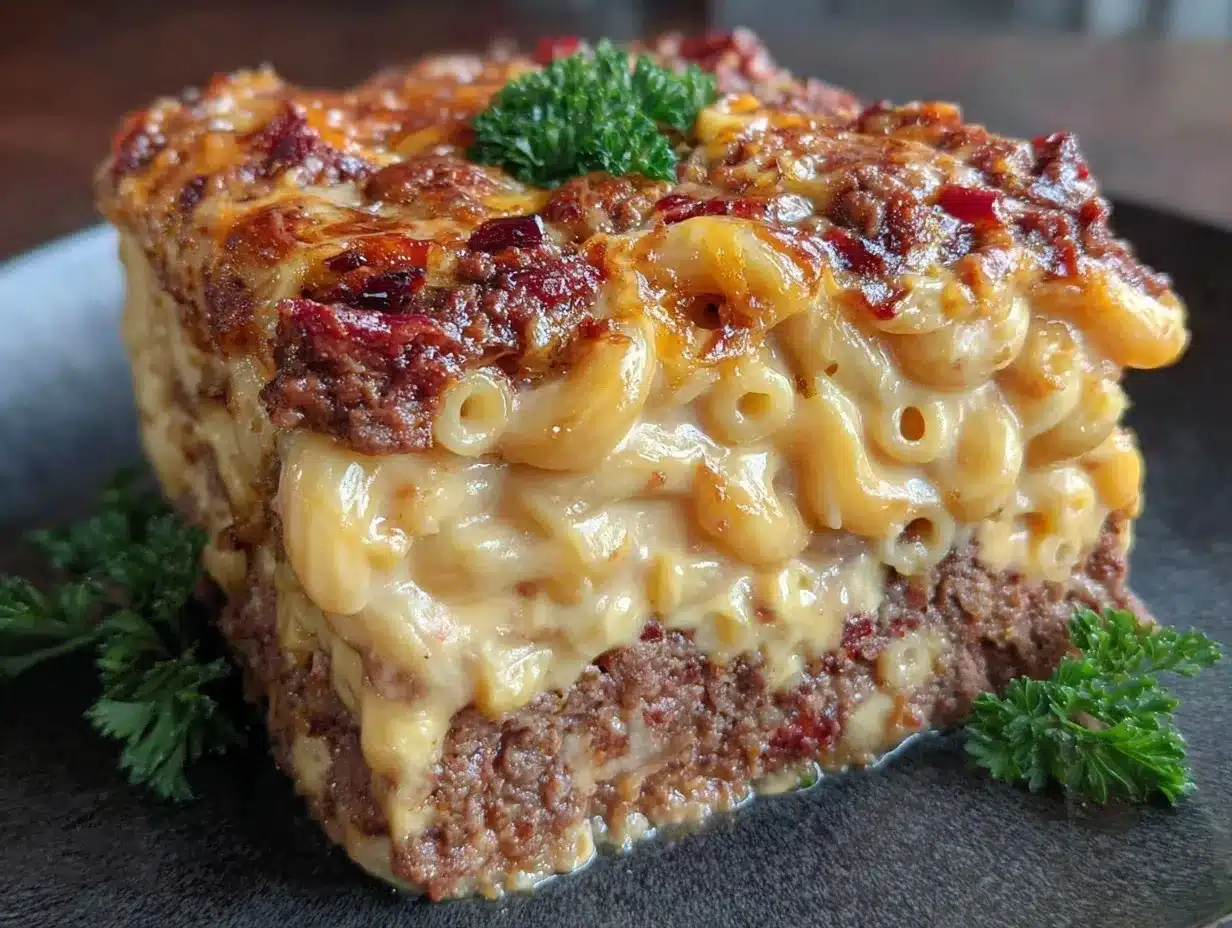 creamy mac and cheese meatloaf casserole preparation steps